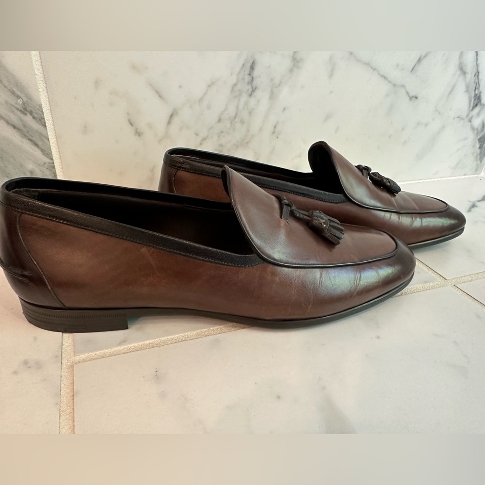 Ermenegildo Zegna Brown tassel loafers size 9.5